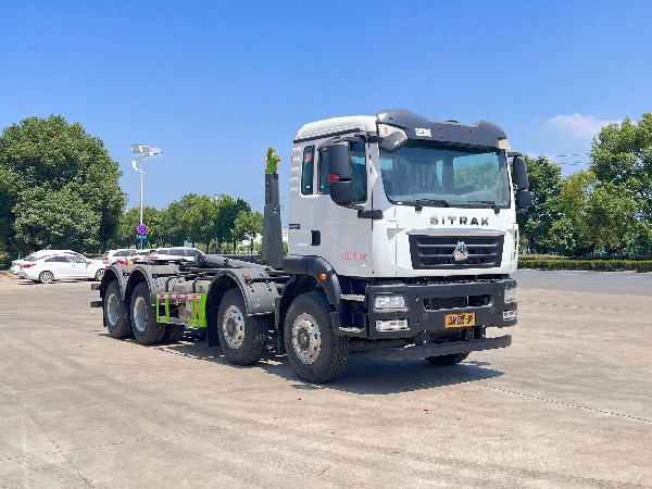 重汽汕德卡8x4鉤臂車｜SGZ5310ZXXZZ6型車廂可卸式垃圾車｜移動式壓縮垃圾站轉(zhuǎn)運(yùn)車｜垃圾轉(zhuǎn)運(yùn)車